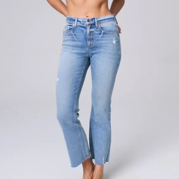 Belle Straight Leg Cropped Light Wash Jeans