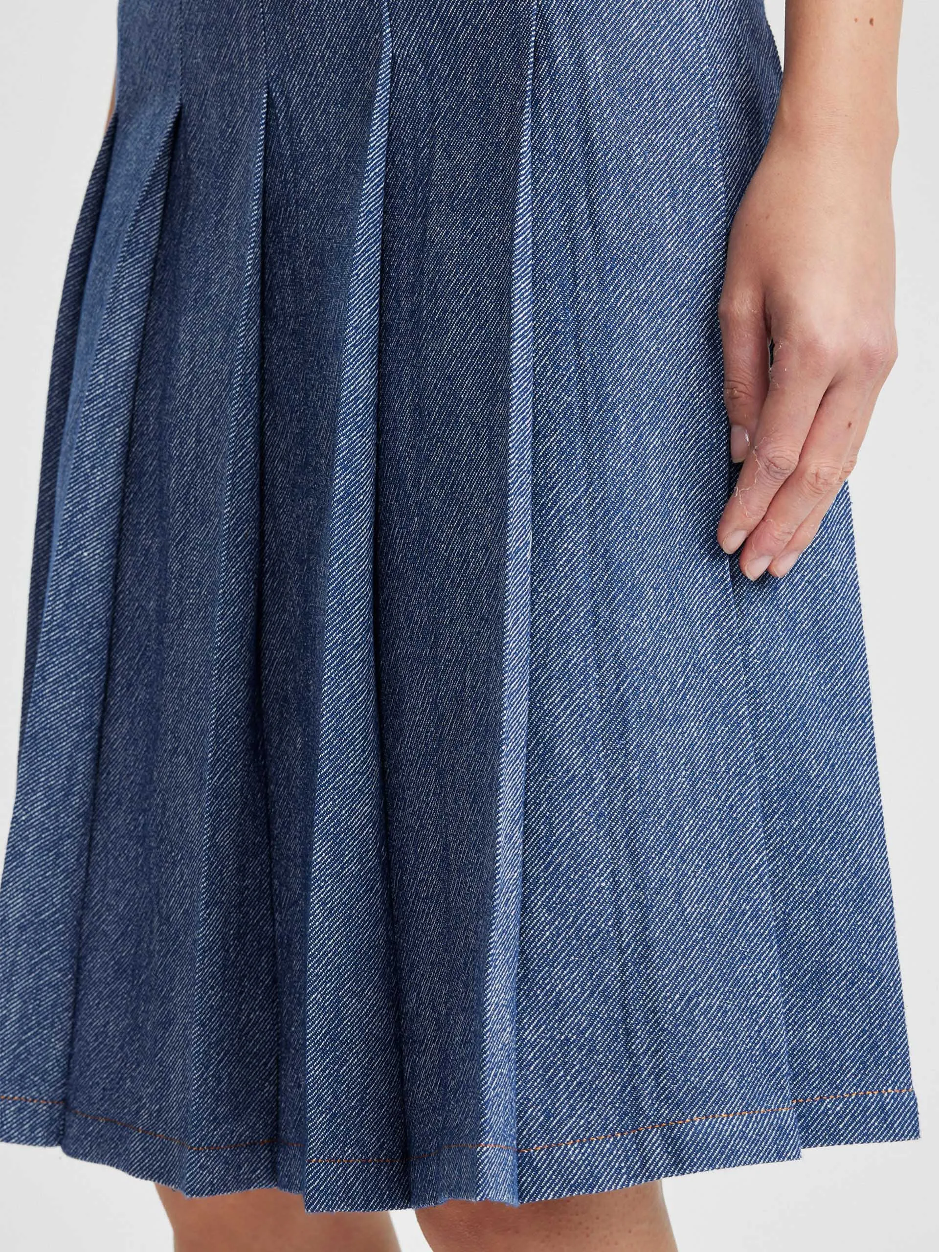 Beryl skirt in indigo linen denim