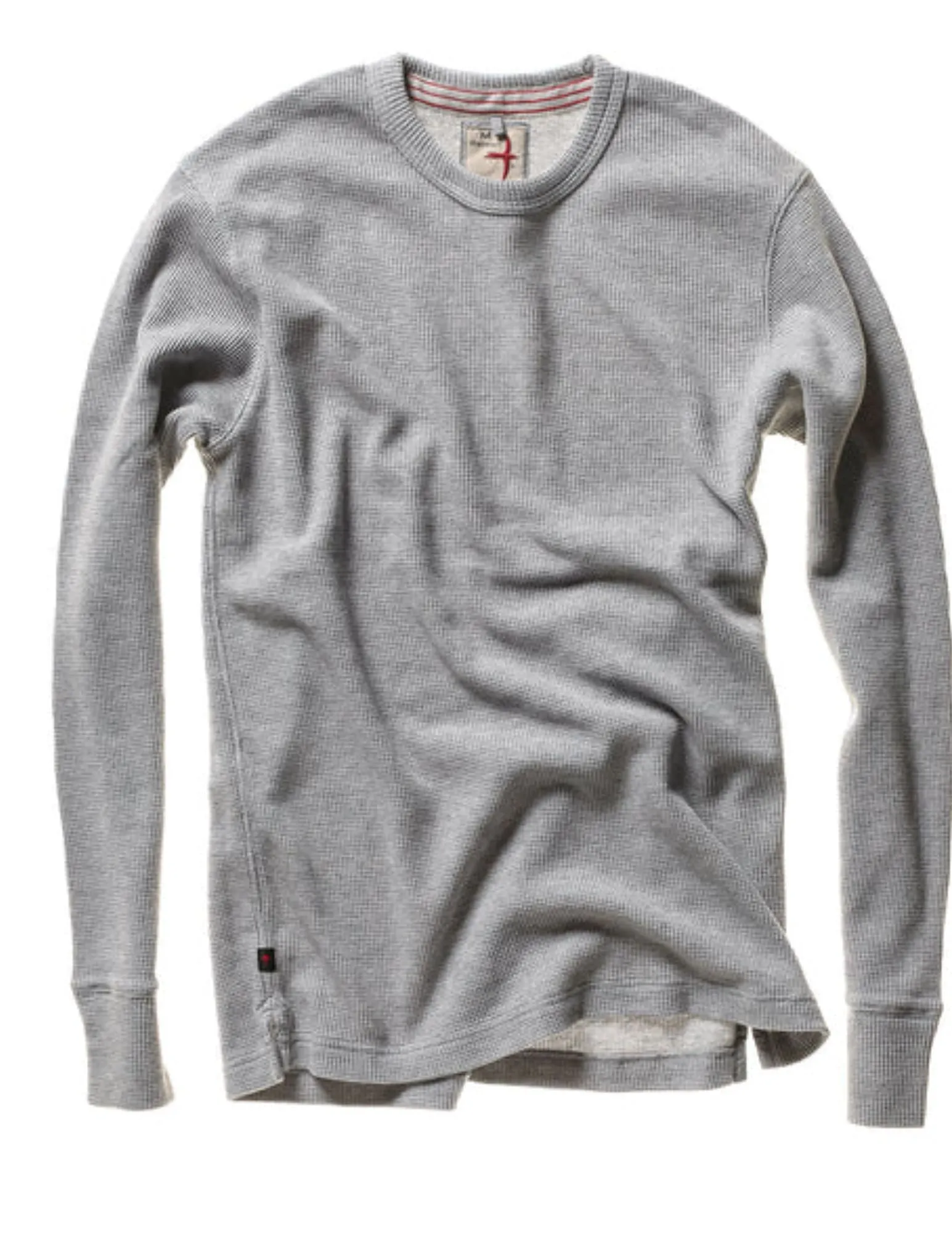 Bi-Waffle Long Sleeved Crew | Pale Grey