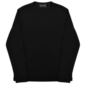 Black Fine Knit Crewneck Sweater