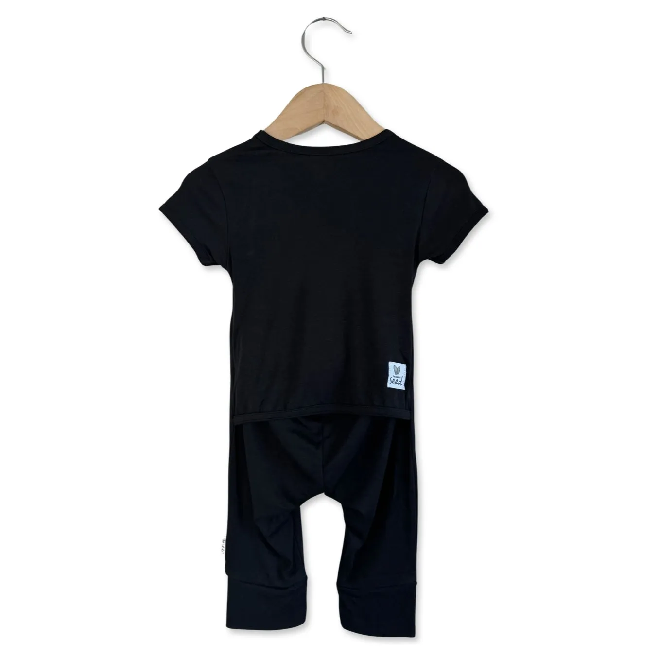 Black Mini Ribbed Adaptive Tube Access Short Long Romper