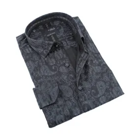 Black Paisley Button Down Shirt