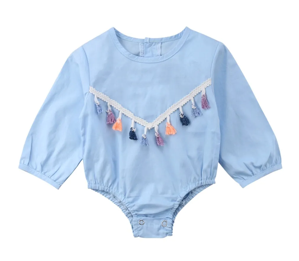 Blue Balloon Romper with Tassels #900028