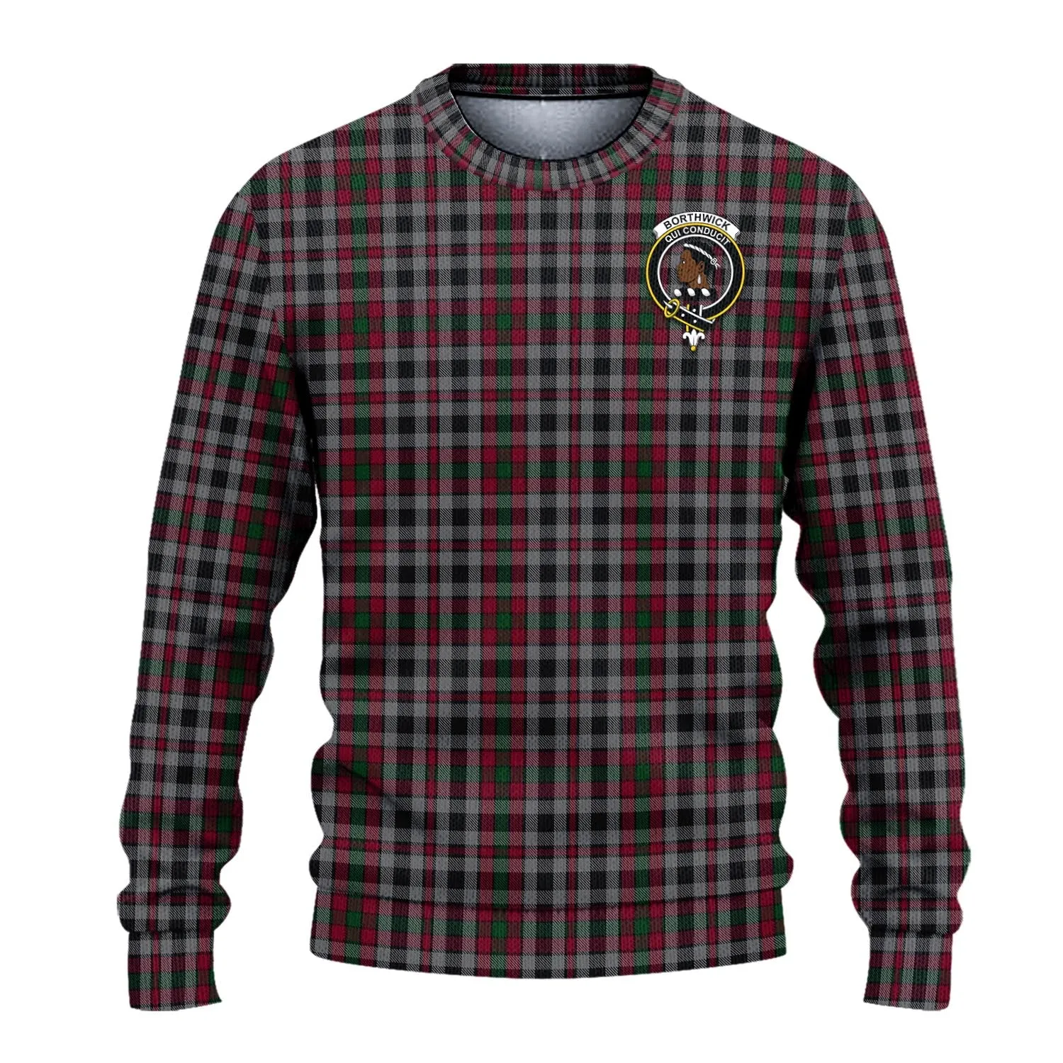 Borthwick Tartan Ugly Sweater with Family Crest