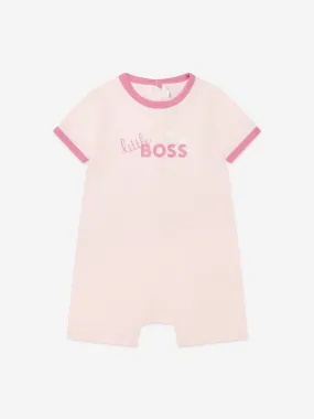 BOSS Baby Girls Logo Romper in Pink