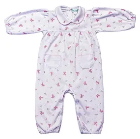 Bows Print Baby Girl long Footie