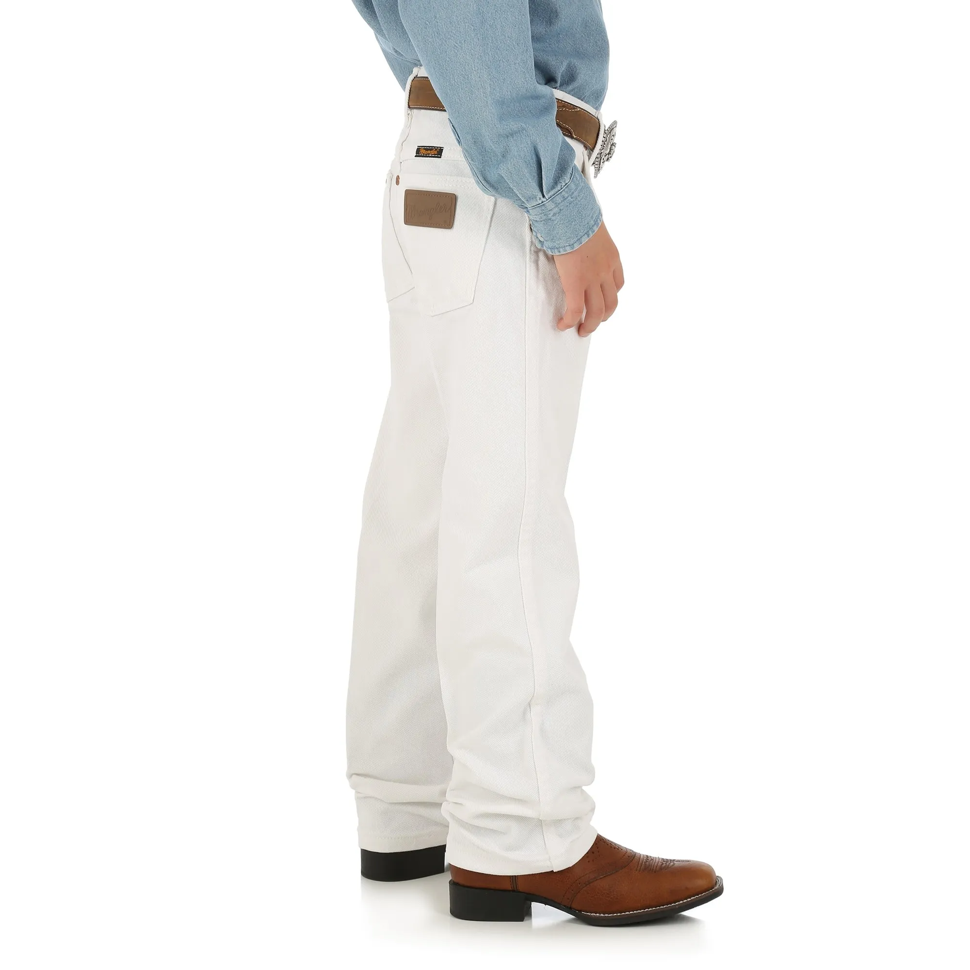 Boy's Wrangler Cowboy Cut Original Fit White Jean