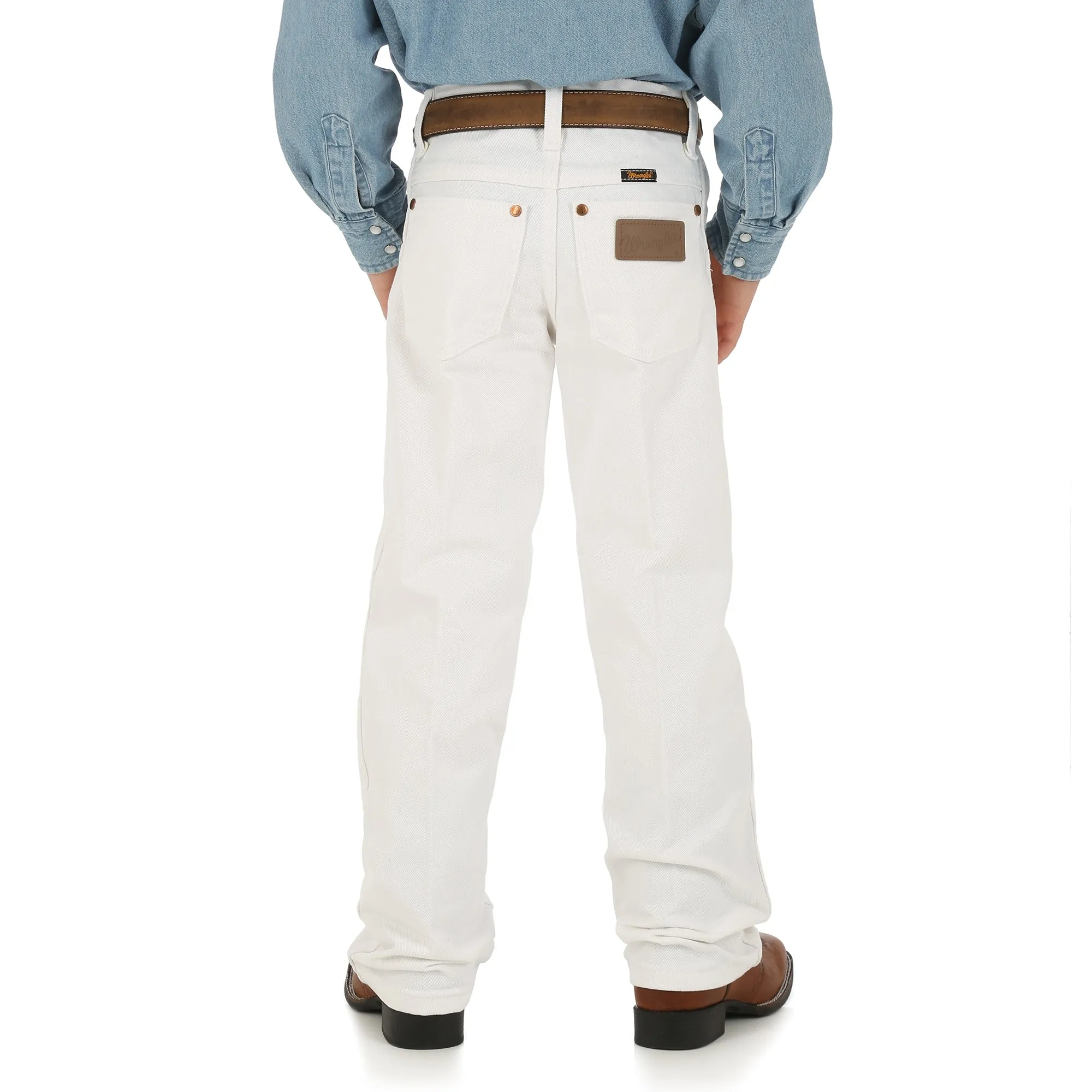 Boy's Wrangler Cowboy Cut Original Fit White Jean