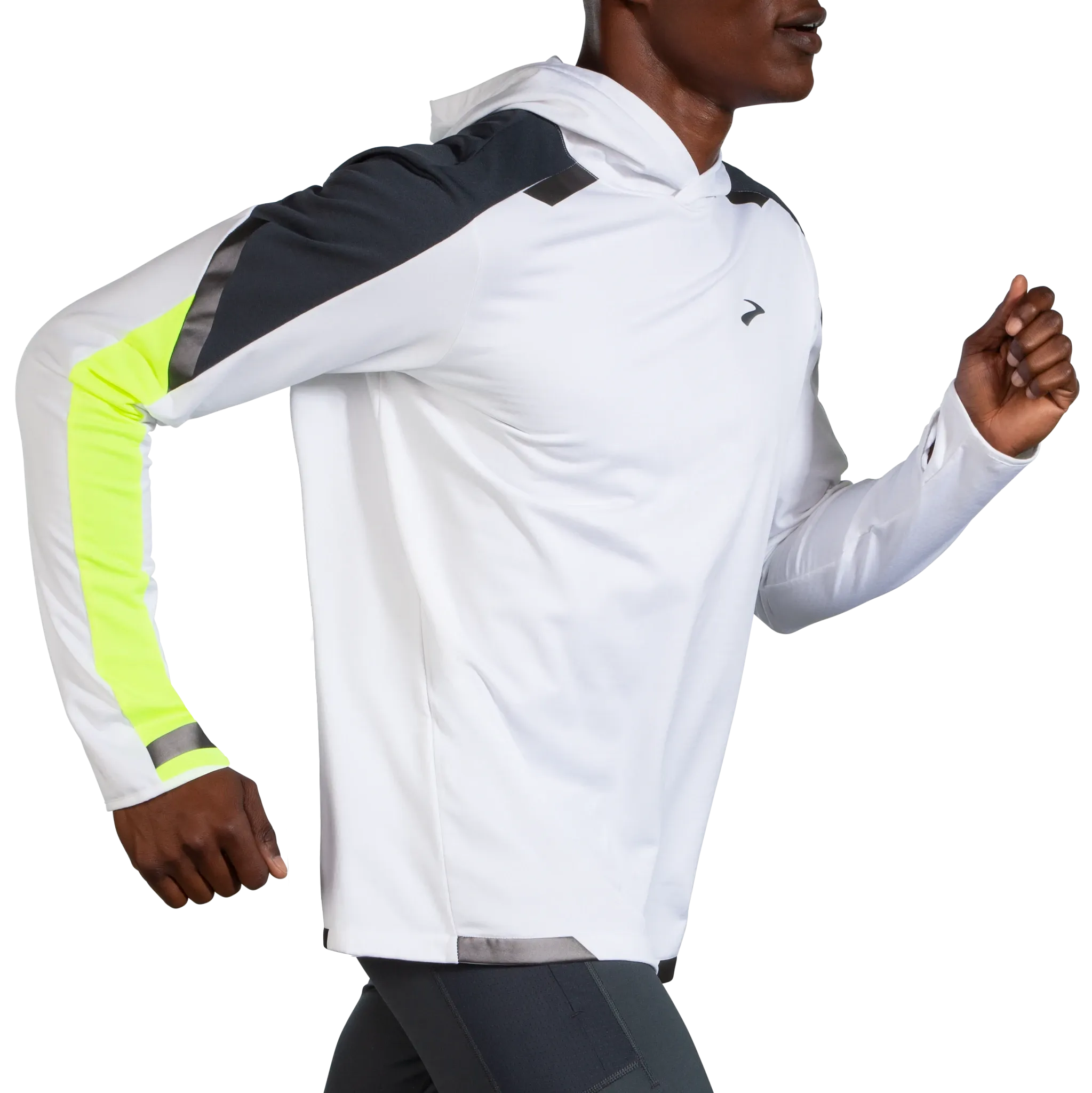 Brooks | Run Visible Thermal Hoodie | Men's | White/Asphalt/Nightlife