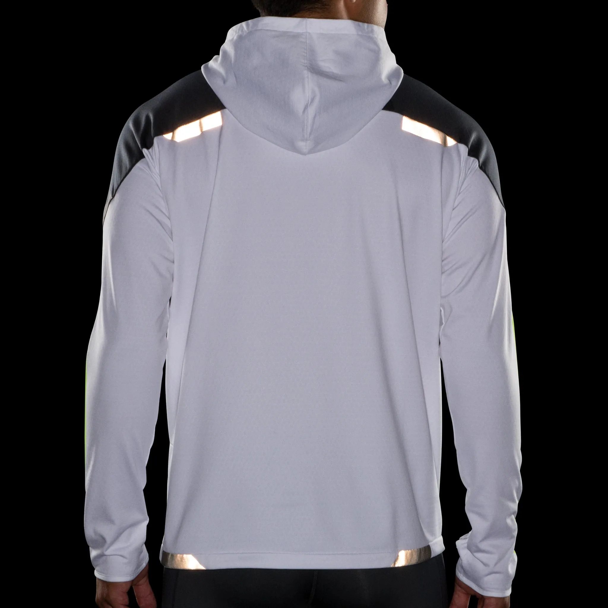 Brooks | Run Visible Thermal Hoodie | Men's | White/Asphalt/Nightlife