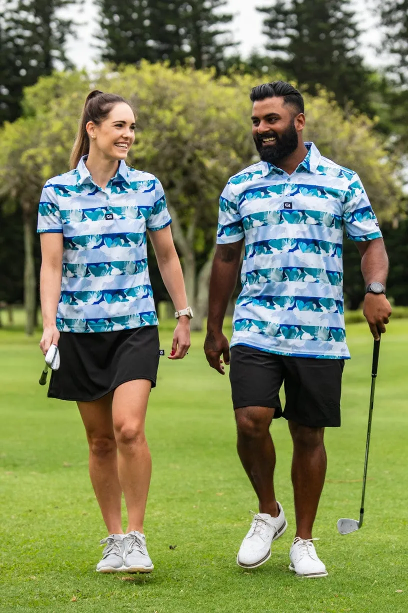 CA Ladies Funky Golf Shirt | Striped Floral