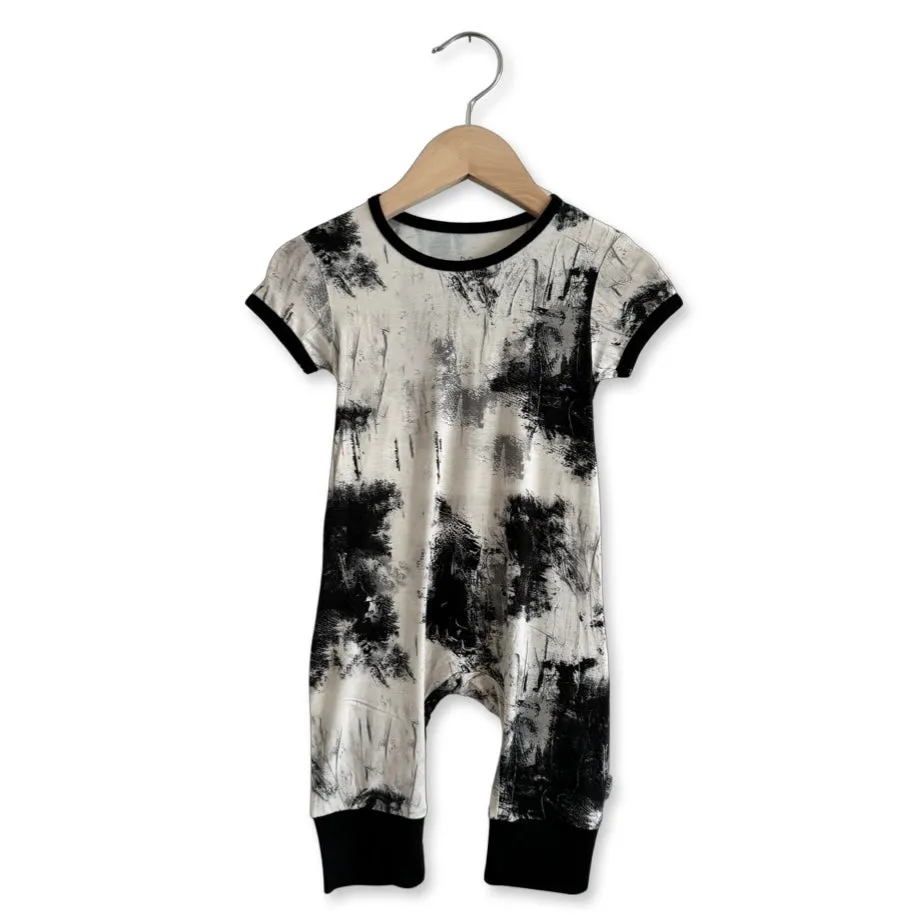 Caden & Crew Black Art Short Long Romper