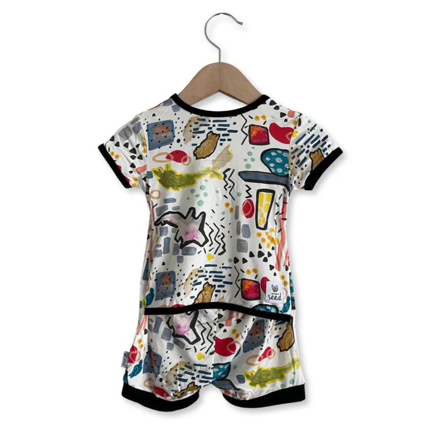 Caden & Crew "Crazy Days" Art for Autism Shorty Romper