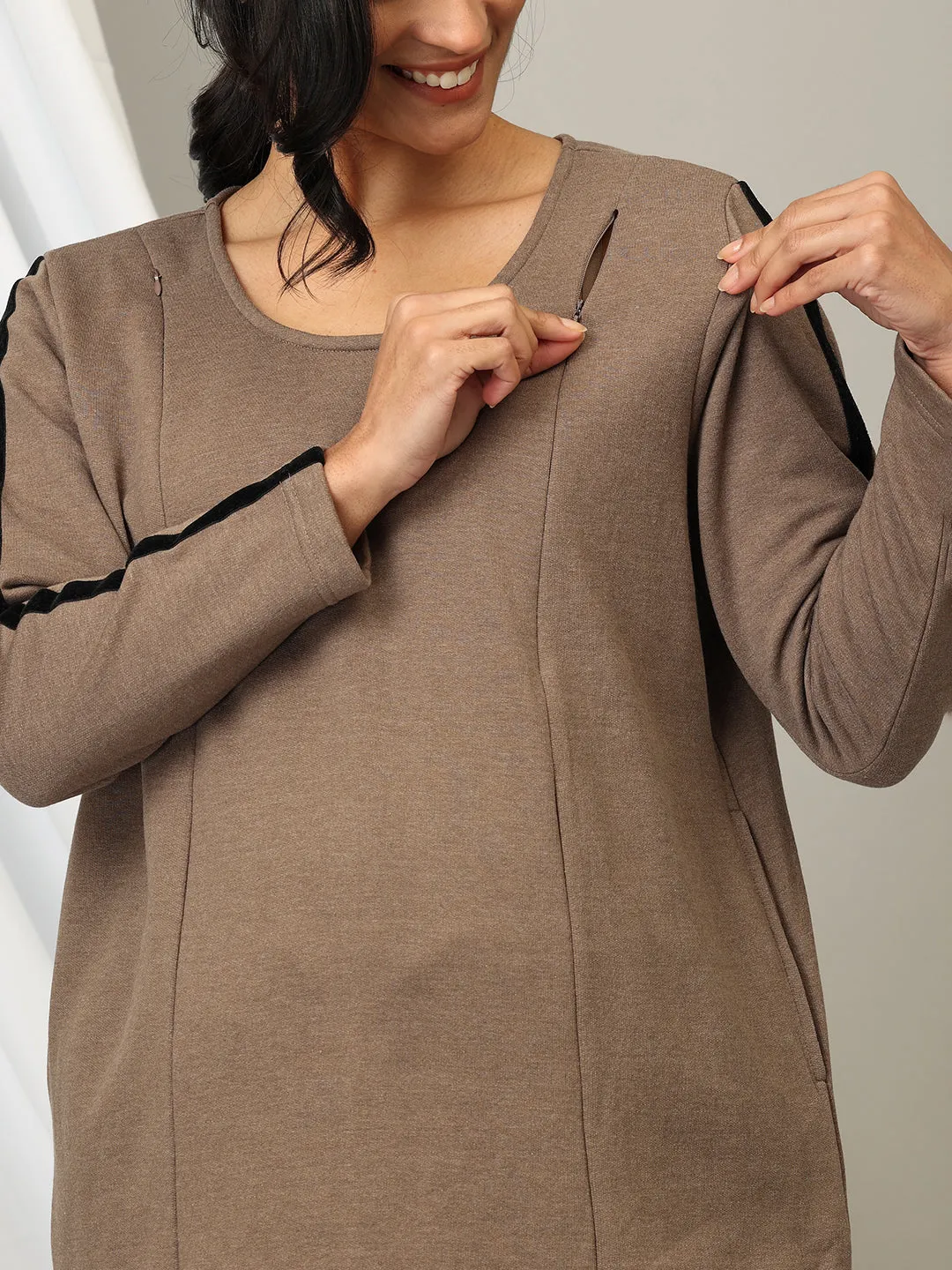 Caffè Mocha Maternity and Nursing Loungewear Set