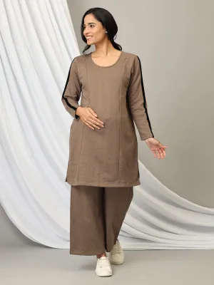 Caffè Mocha Maternity and Nursing Loungewear Set