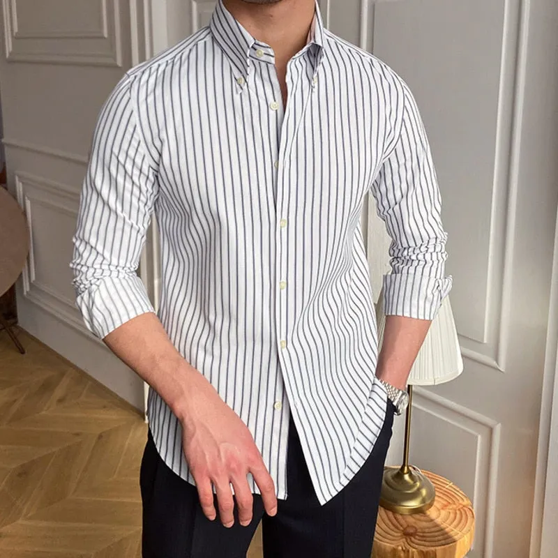 Casual Retro Striped Shirt