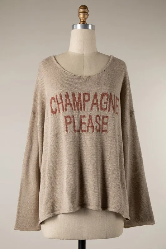 ”Champagne Please" Lightweight Knit Sweater