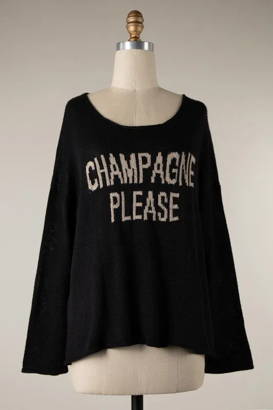 ”Champagne Please" Lightweight Knit Sweater