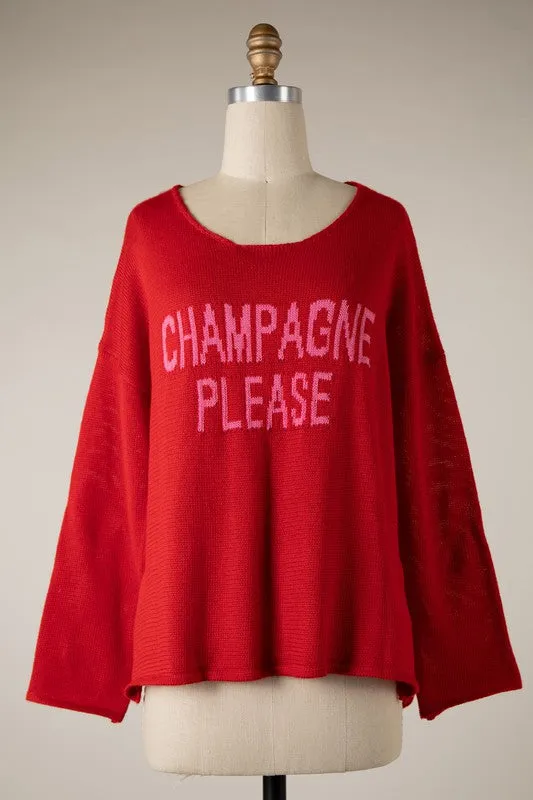 ”Champagne Please" Lightweight Knit Sweater