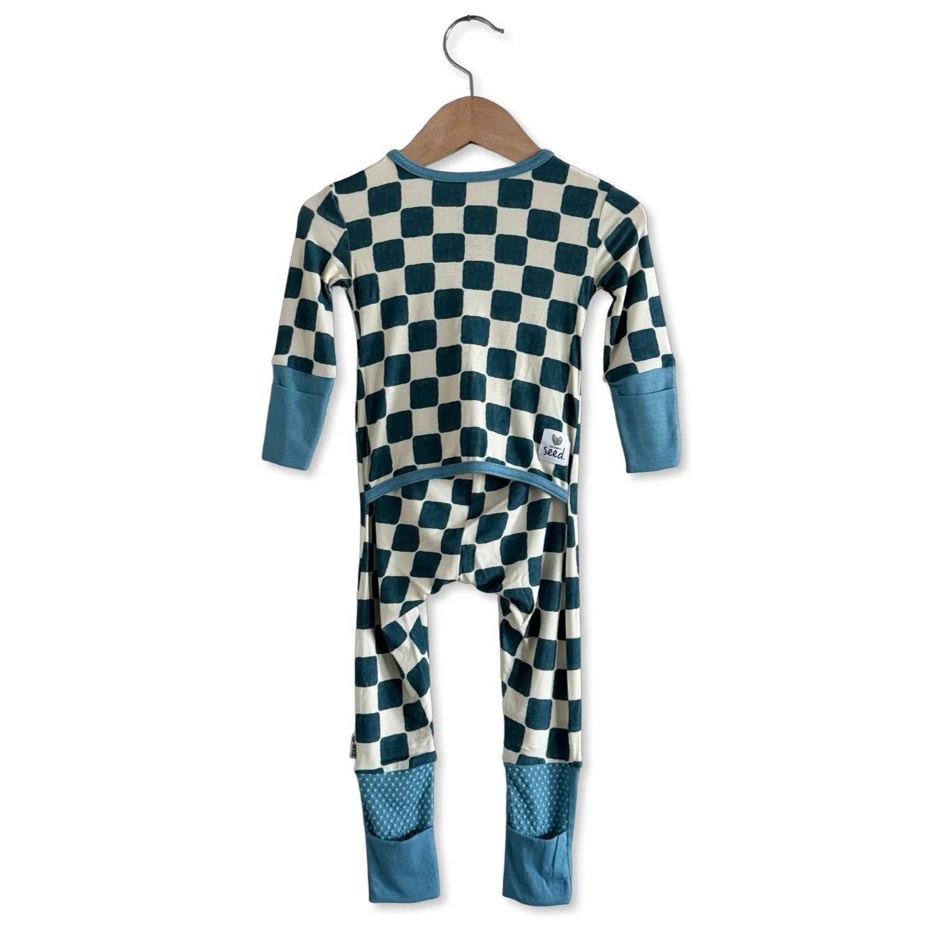 Checker Me Out Mini Ribbed Kid's Day to Night Romper