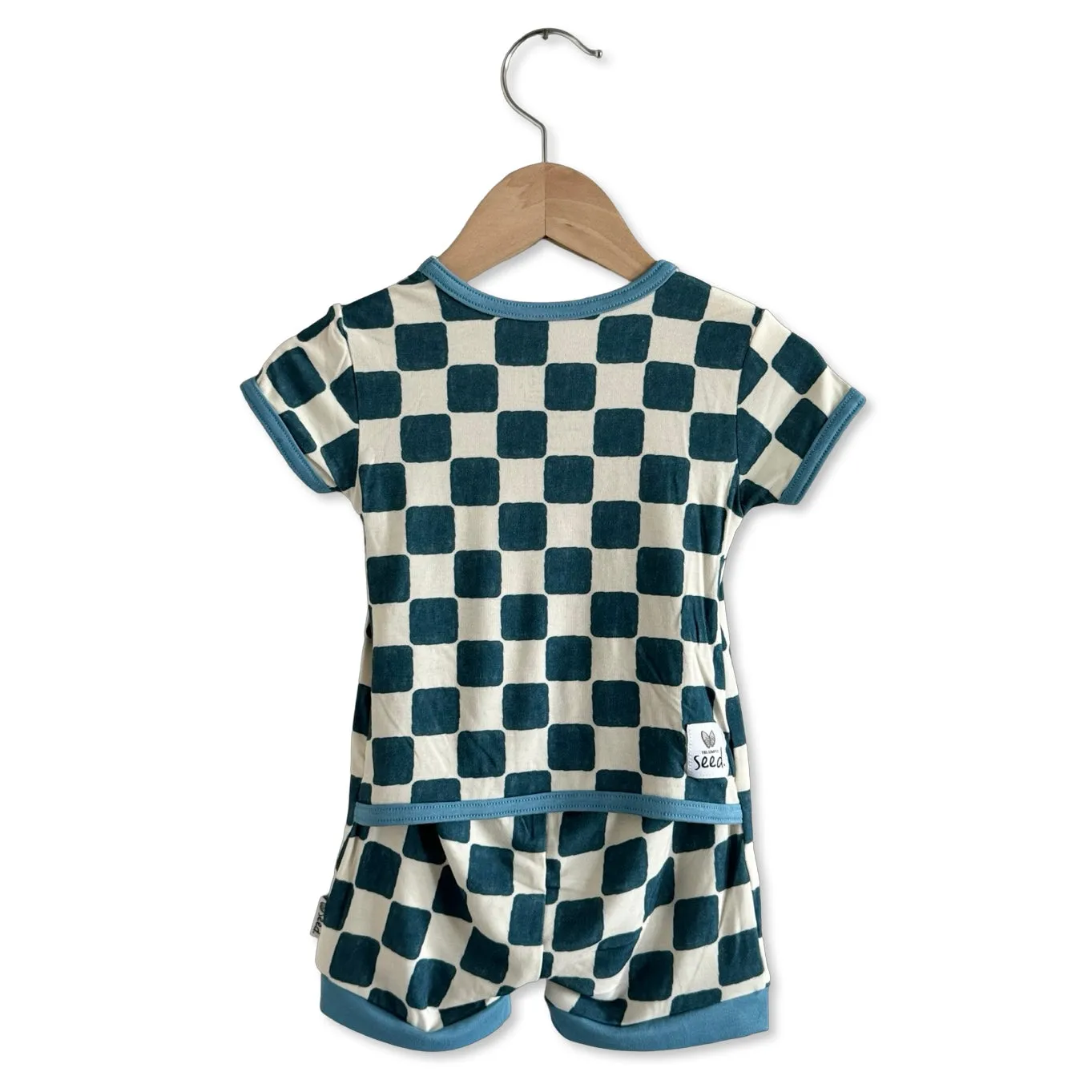 Checker Me Out Mini Ribbed Kid's Shorty Romper