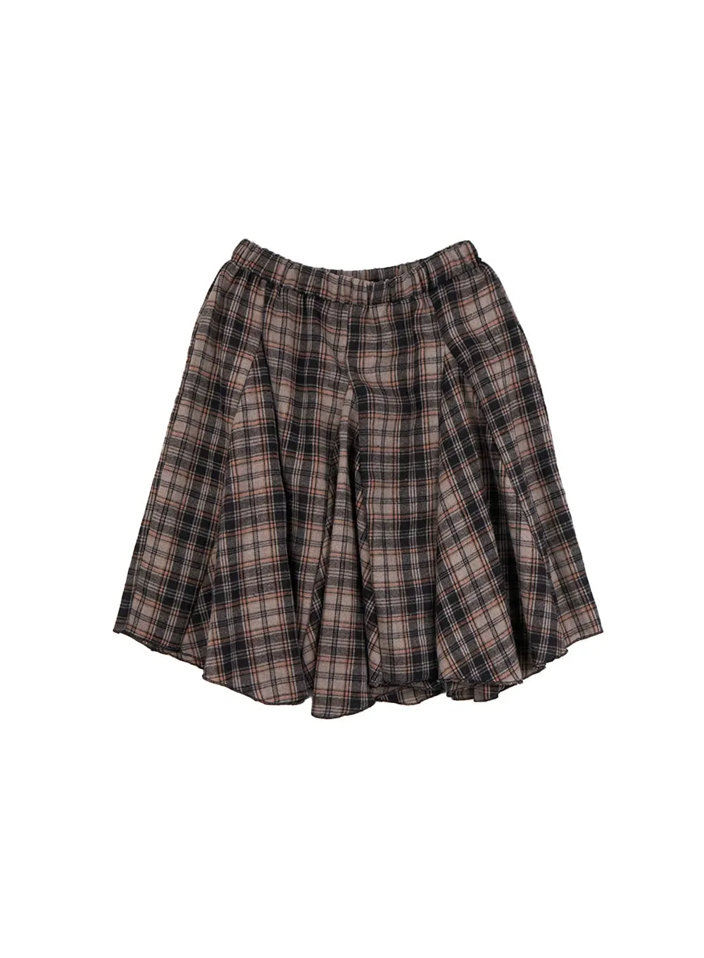 Checkered Pleated Midi Skirt CN426