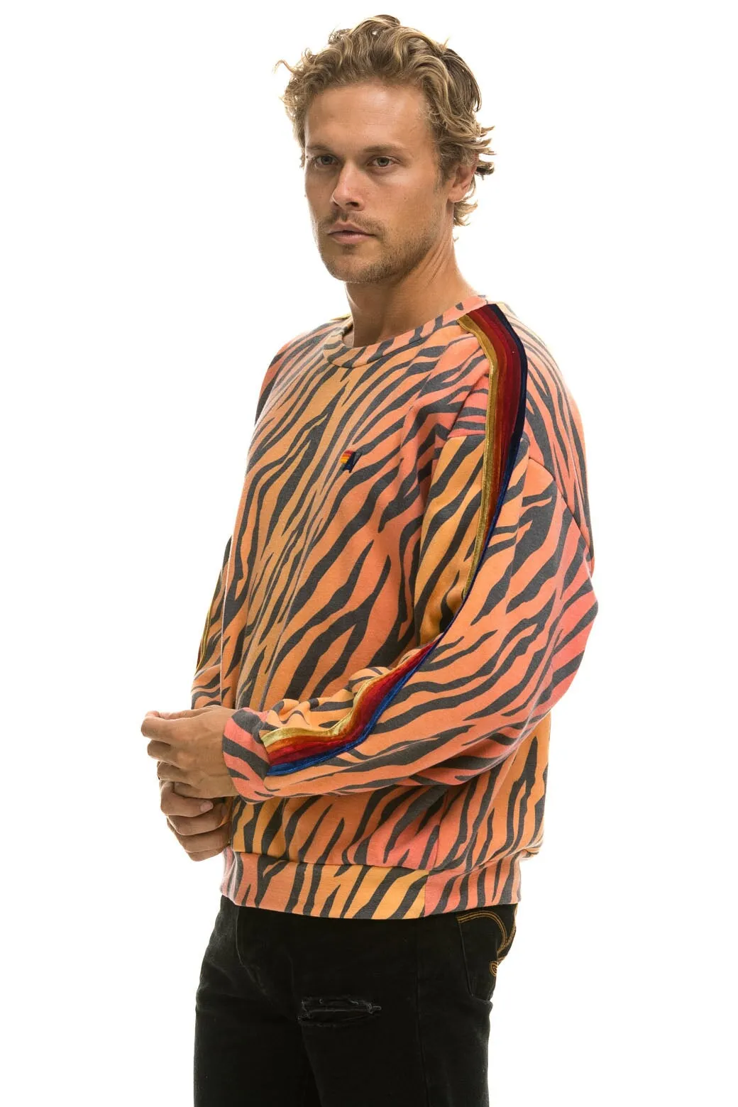 CLASSIC RELAXED FIT CREW SWEATSHIRT - TIGER