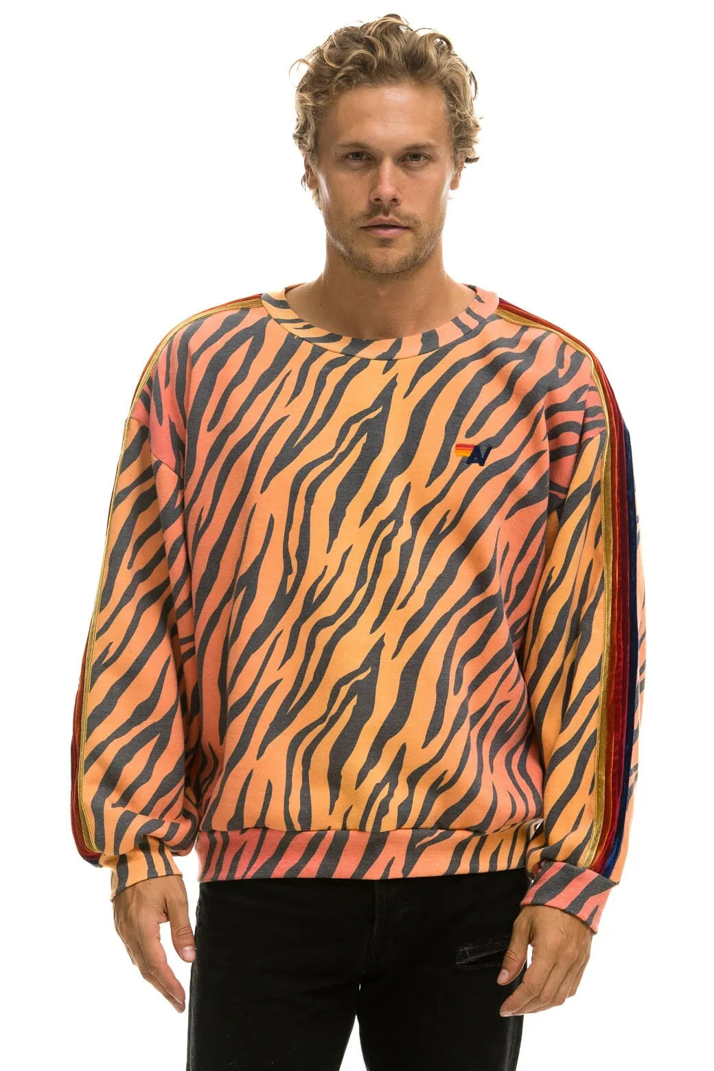 CLASSIC RELAXED FIT CREW SWEATSHIRT - TIGER