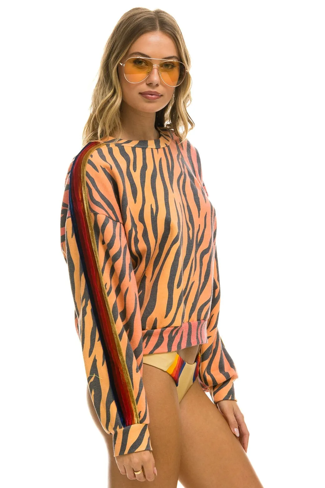 CLASSIC RELAXED FIT CREW SWEATSHIRT - TIGER