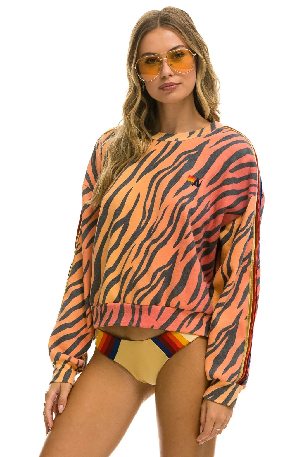 CLASSIC RELAXED FIT CREW SWEATSHIRT - TIGER