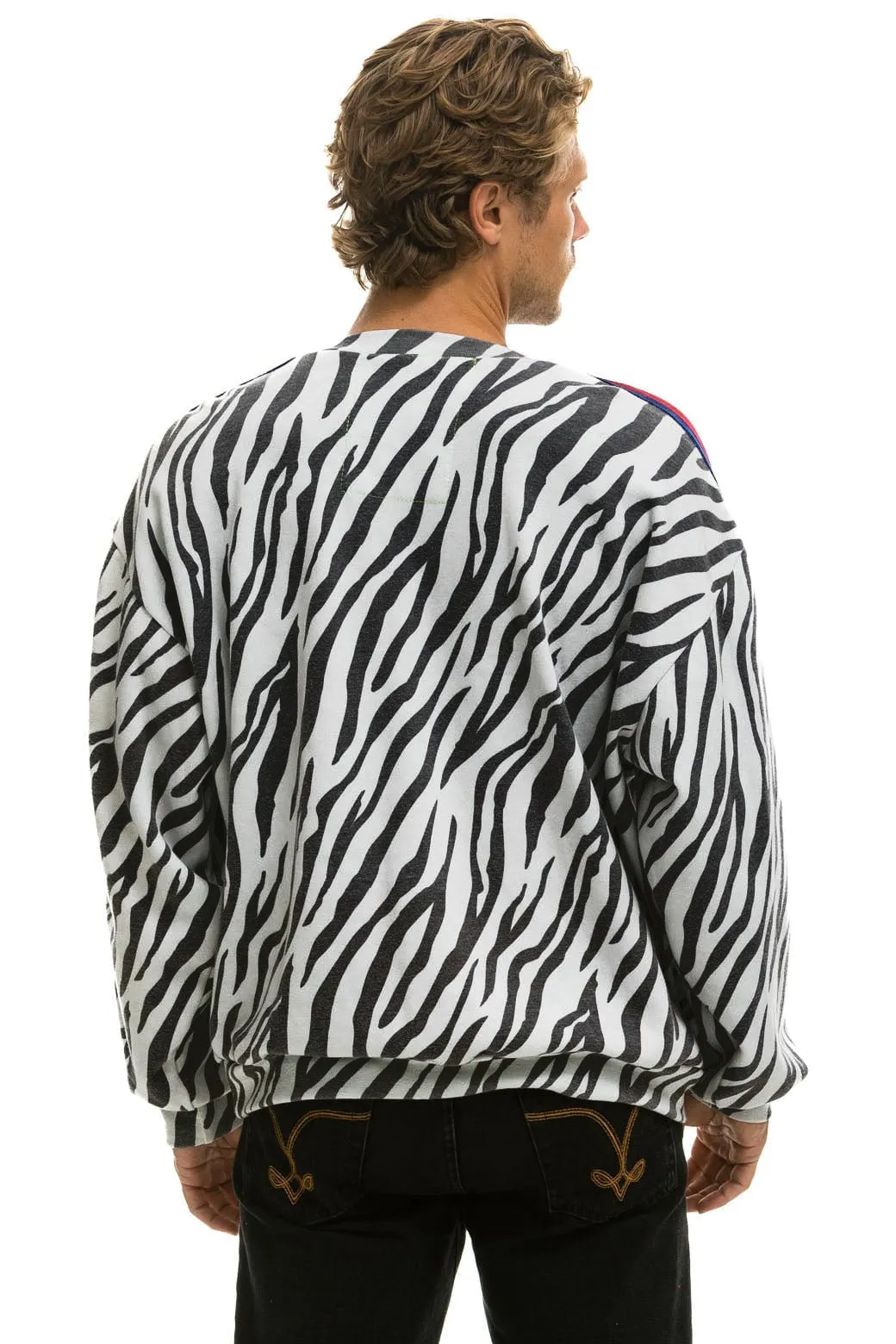 CLASSIC RELAXED FIT CREW SWEATSHIRT - ZEBRA