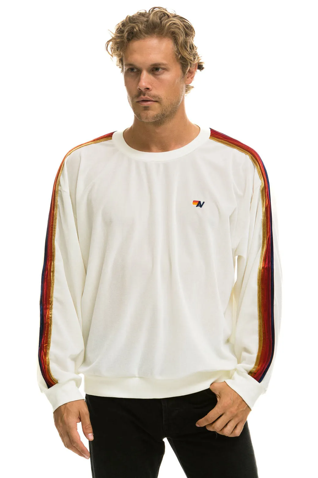 CLASSIC VELVET RELAXED SWEATSHIRT - WHITE