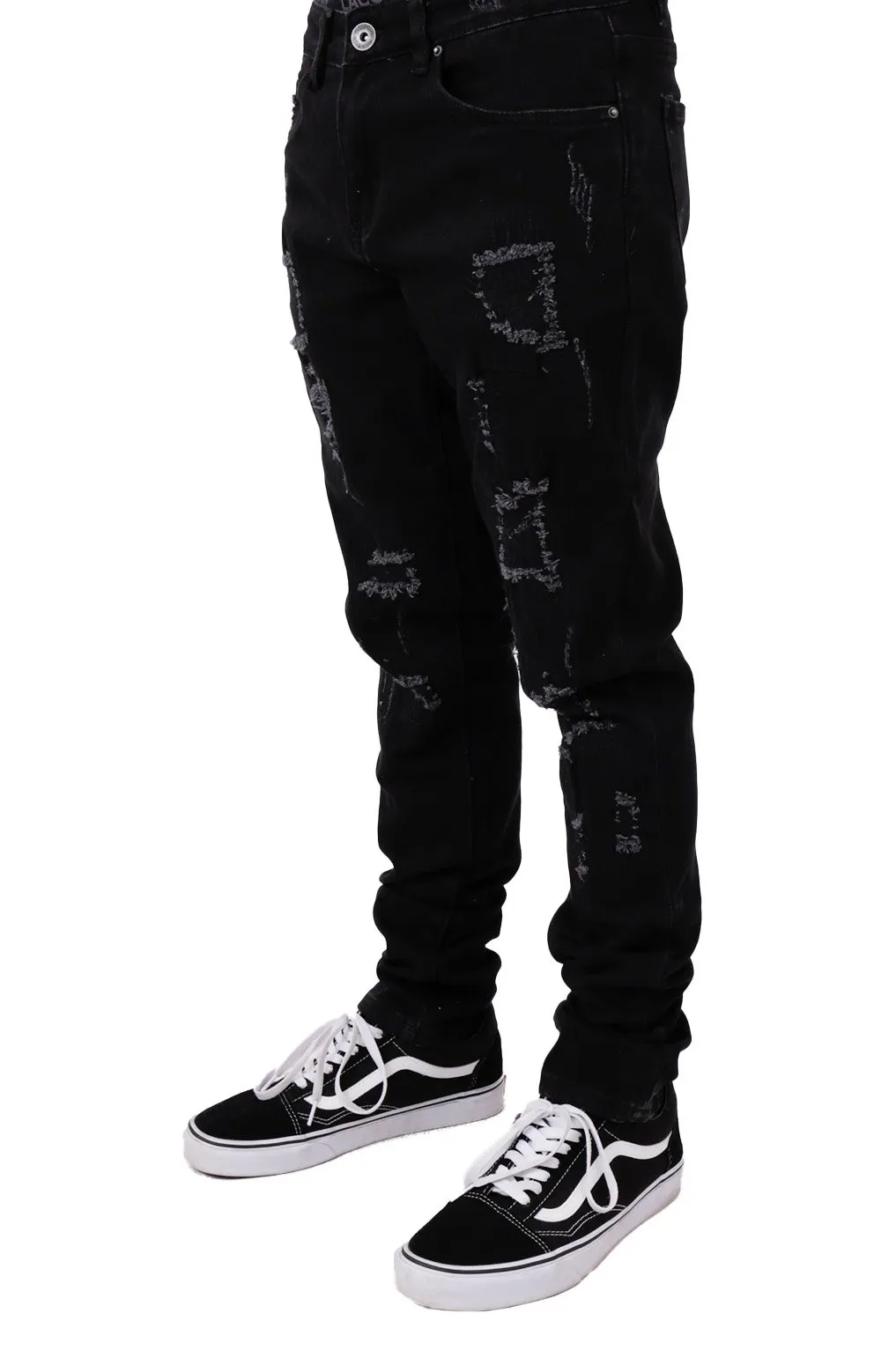 Crysp Atlantic Slim Fit Black Denim Jeans