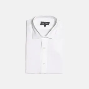 Cutaway Collar Shirt in White Linen