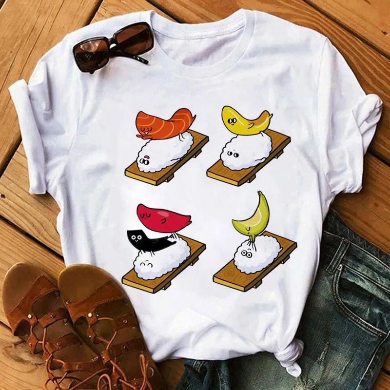 Cute Sushi Hug Short Sleeve T-shirts