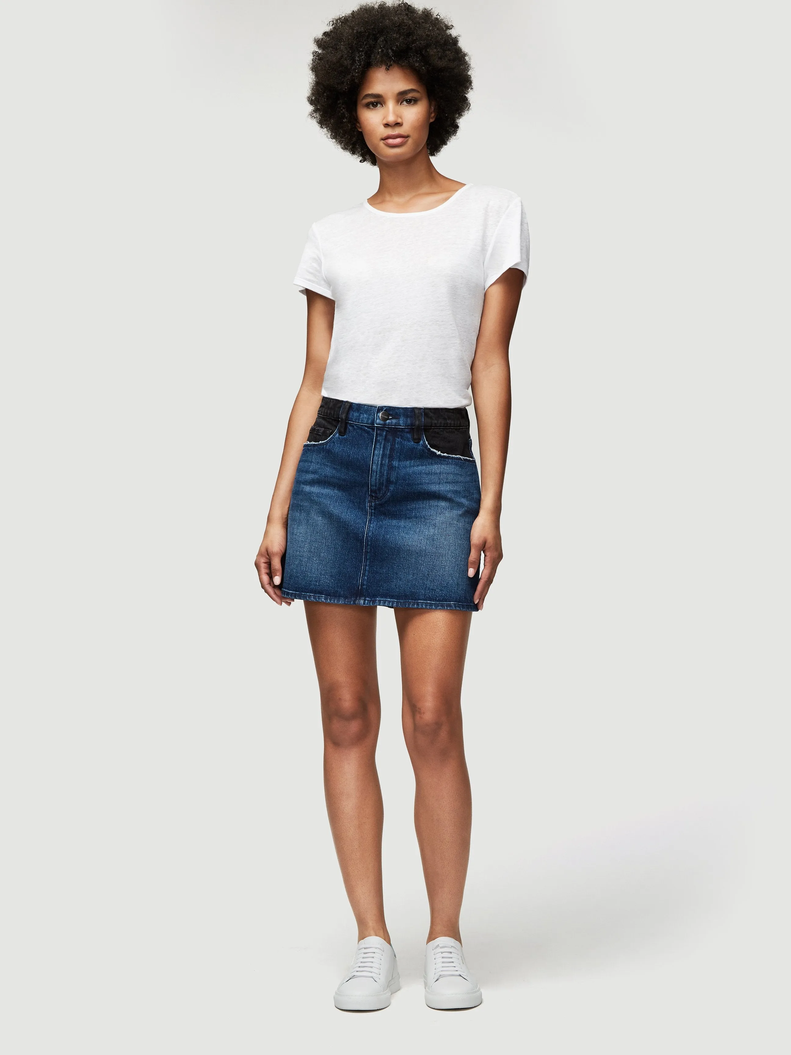 Denim Block Mini Skirt -- Orinda