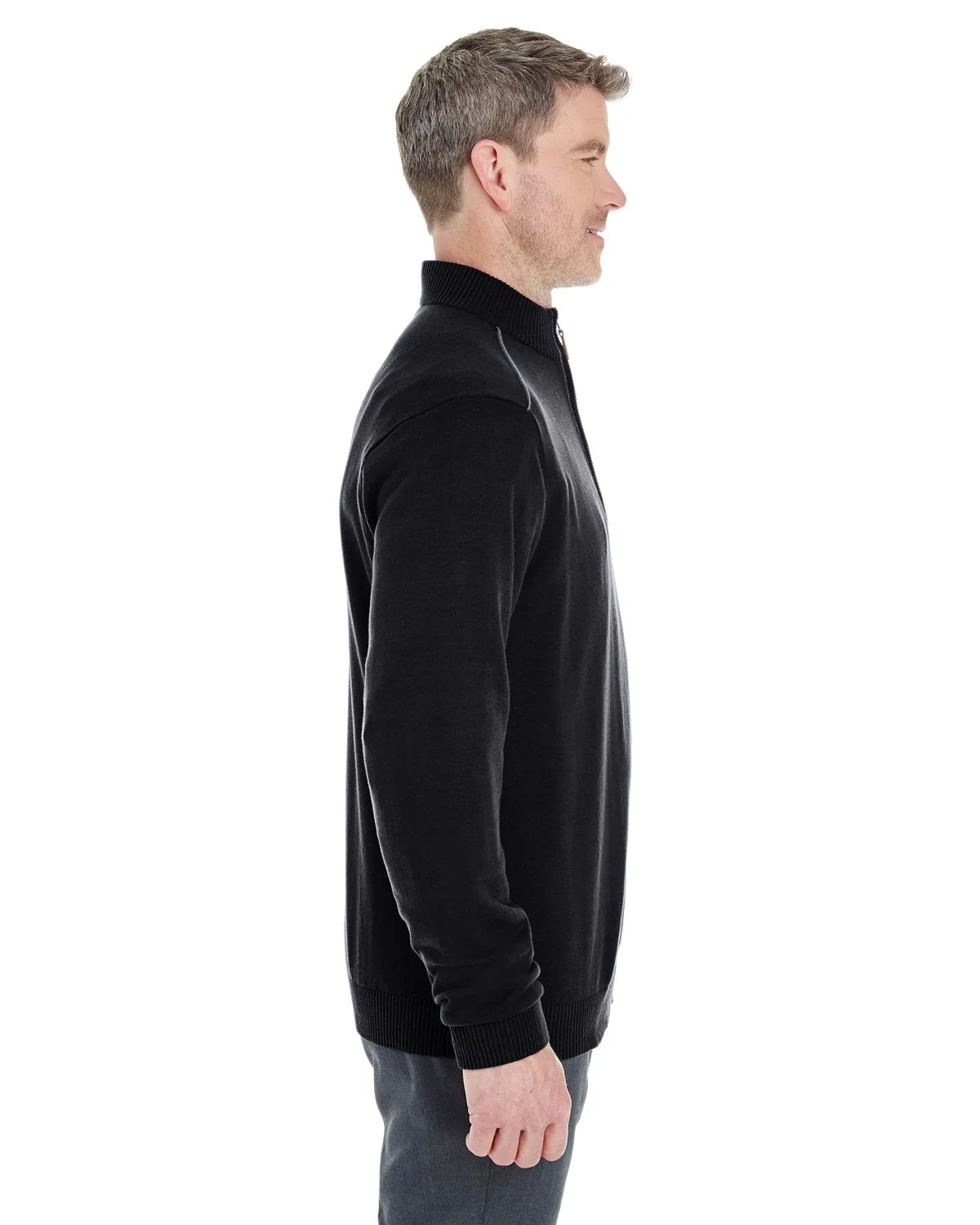 Devon & Jones DG478 Men's Manchester Fully-Fashioned Quarter-Zip Sweater