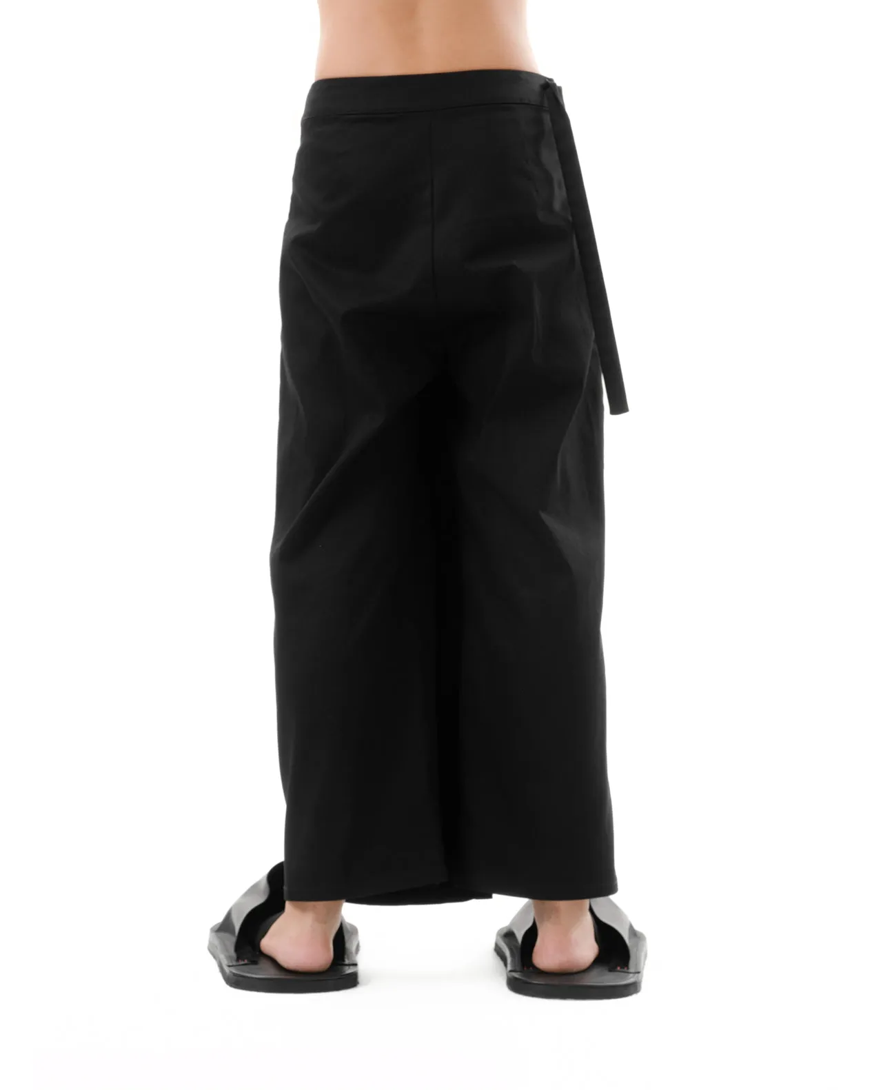 DIAPHANUM 3D PLEAT FRONT WRAP TROUSERS