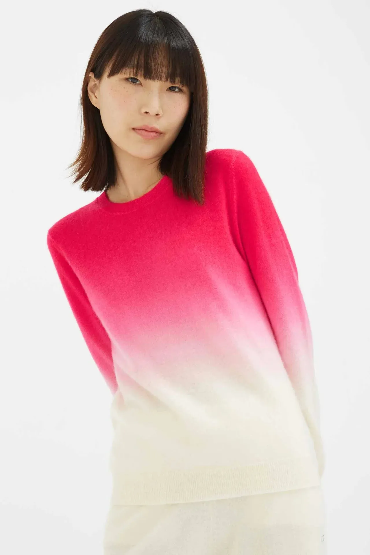 Dip Dyed Sweater, Cream/Pink