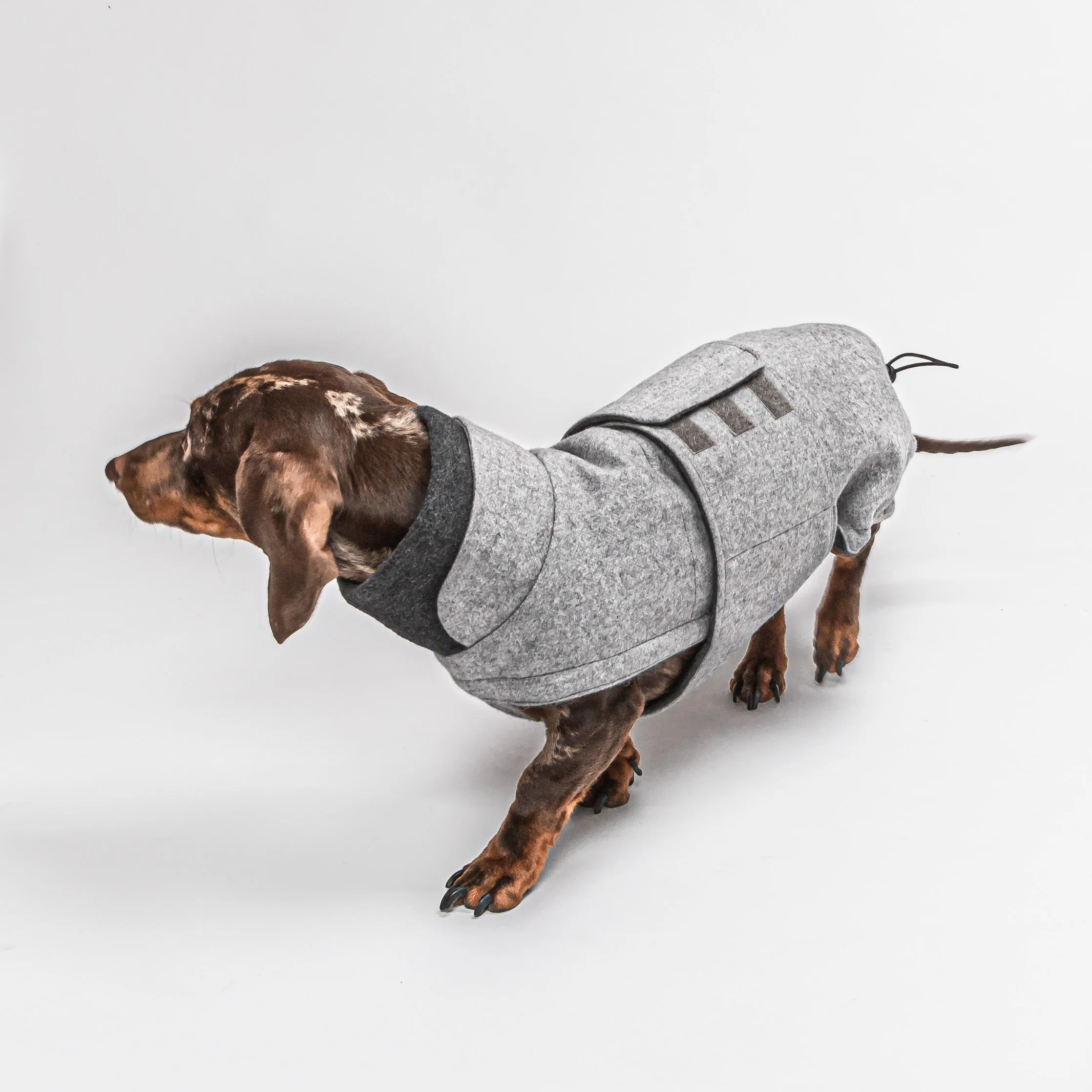 Dog Coat Cloud7 Brooklyn DACHSHUND Flannel Grey