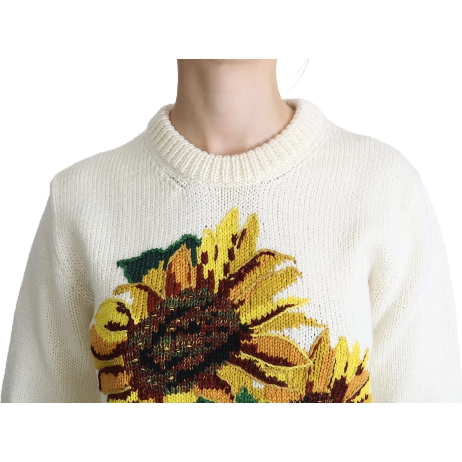 Dolce & Gabbana Elegant Knitted Sunflower Sweater