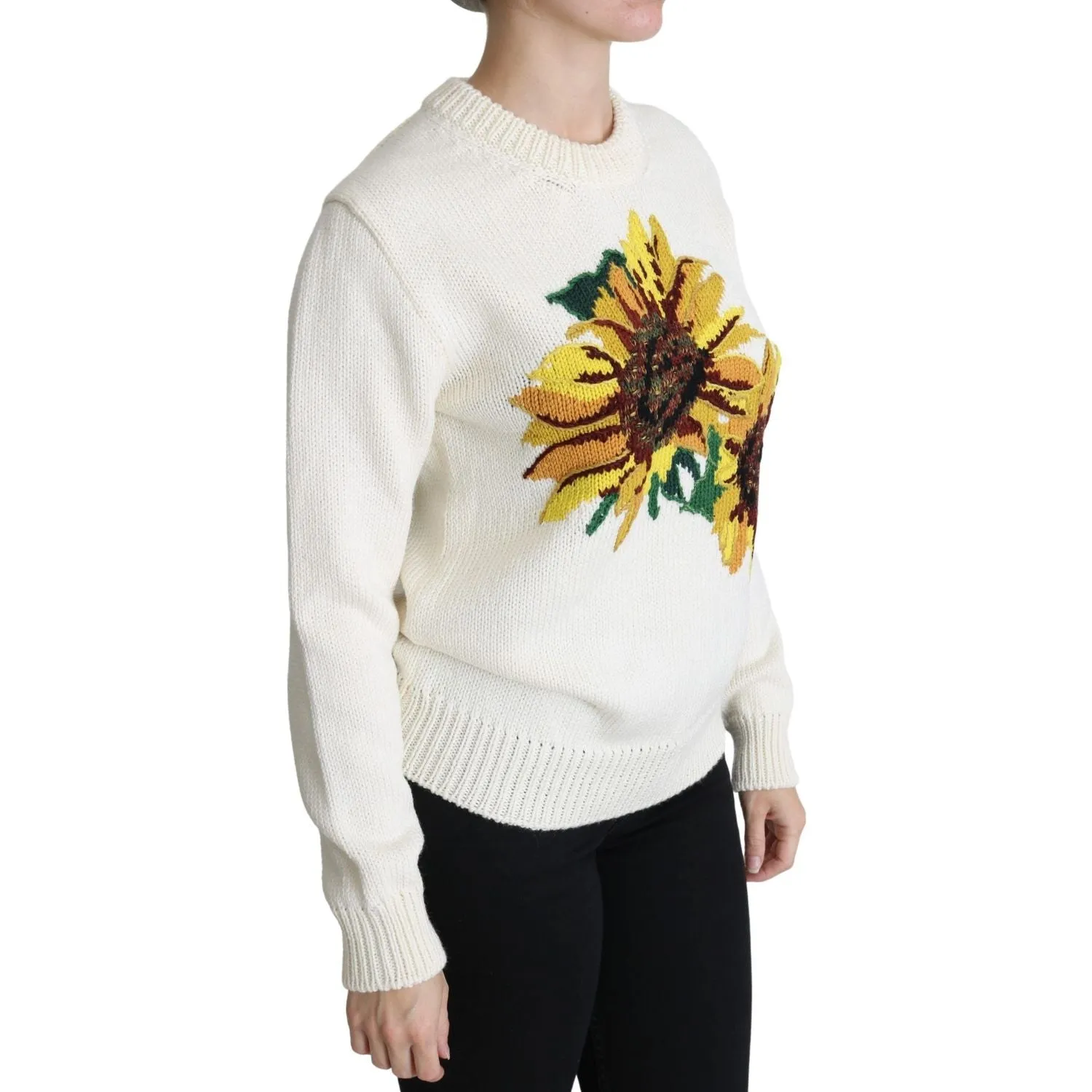 Dolce & Gabbana Elegant Knitted Sunflower Sweater