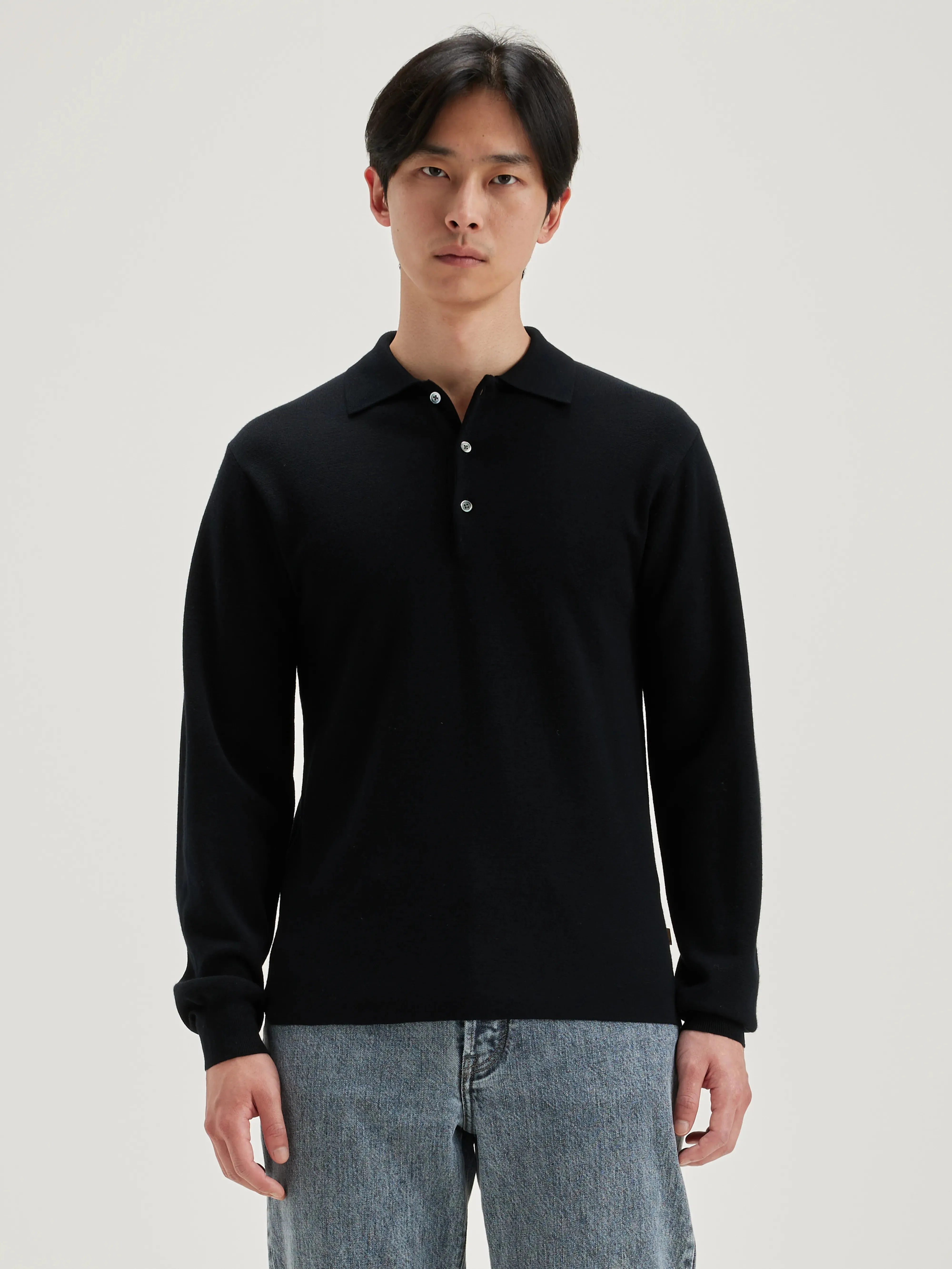 Dynol polo-style sweater (242 / M / BLACK BLUE)