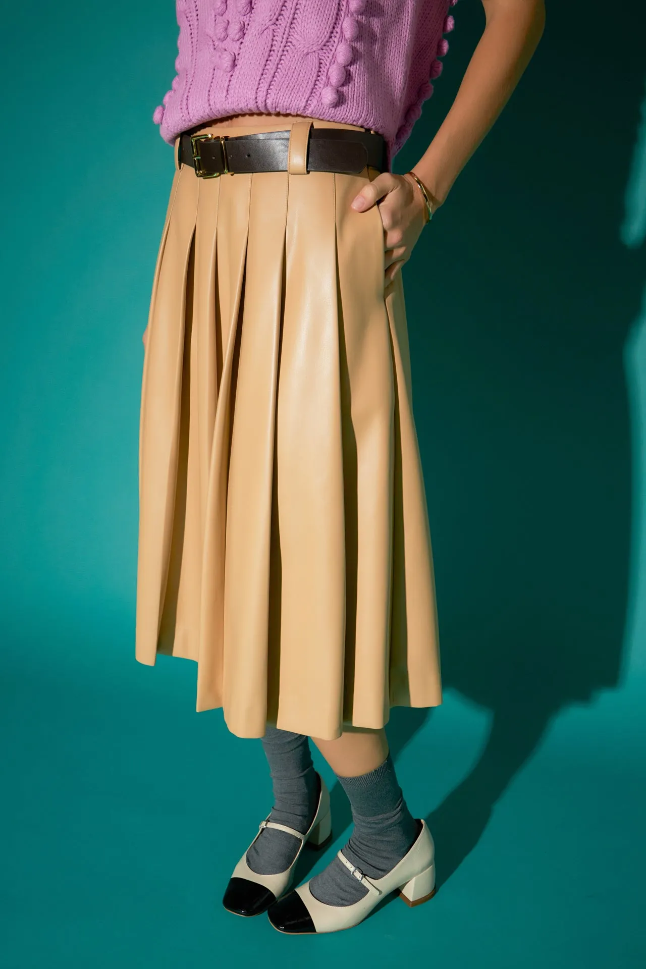 English Factory - Pleated Midi Skirt