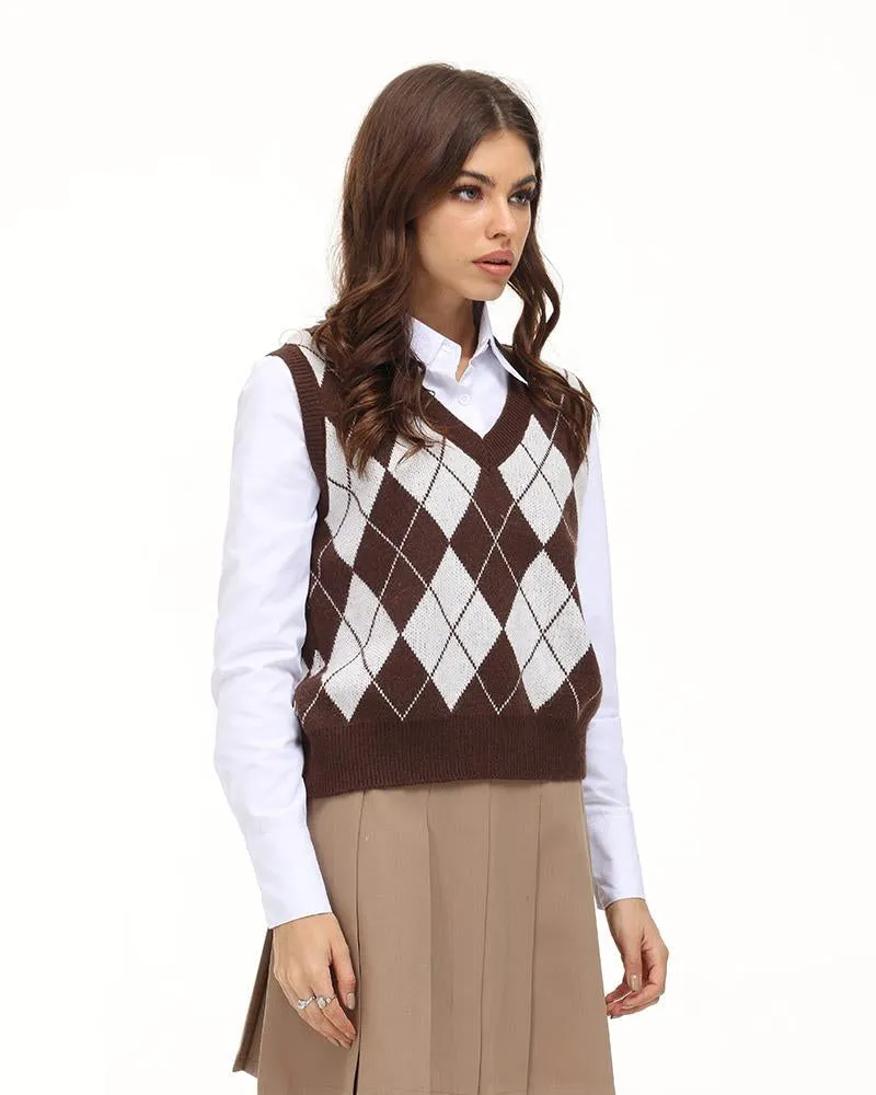 Esthea Argyle Sweater Vest