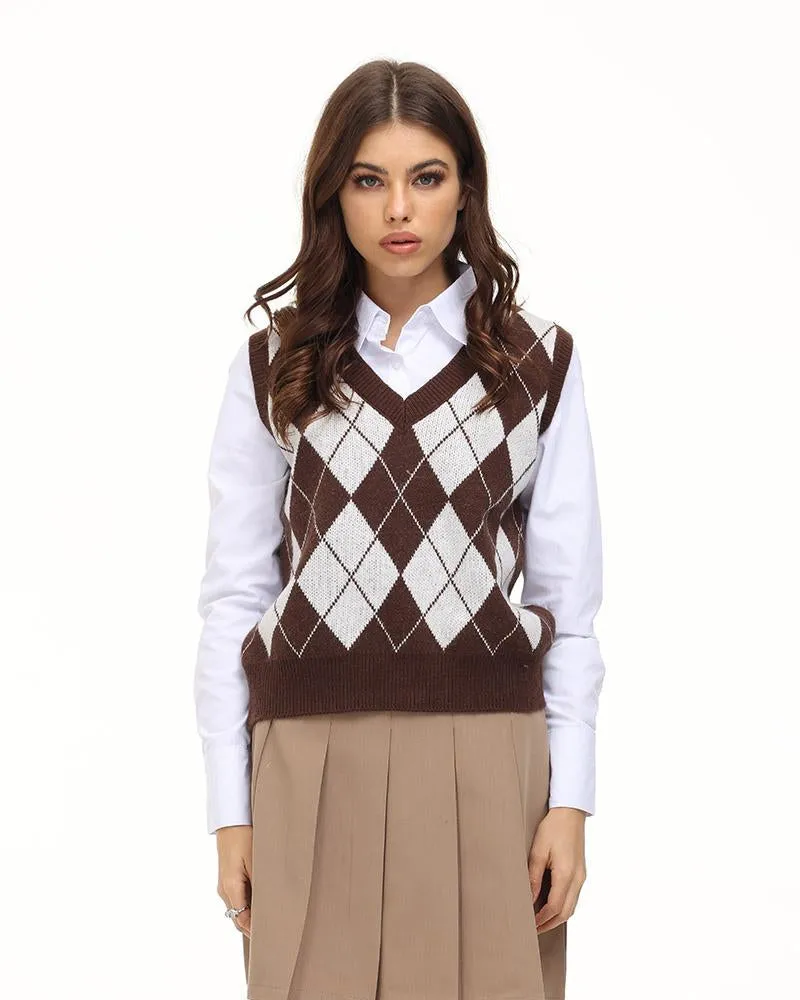 Esthea Argyle Sweater Vest