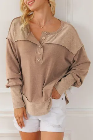 Exposed Seam Dropped Shoulder Sweatshirt