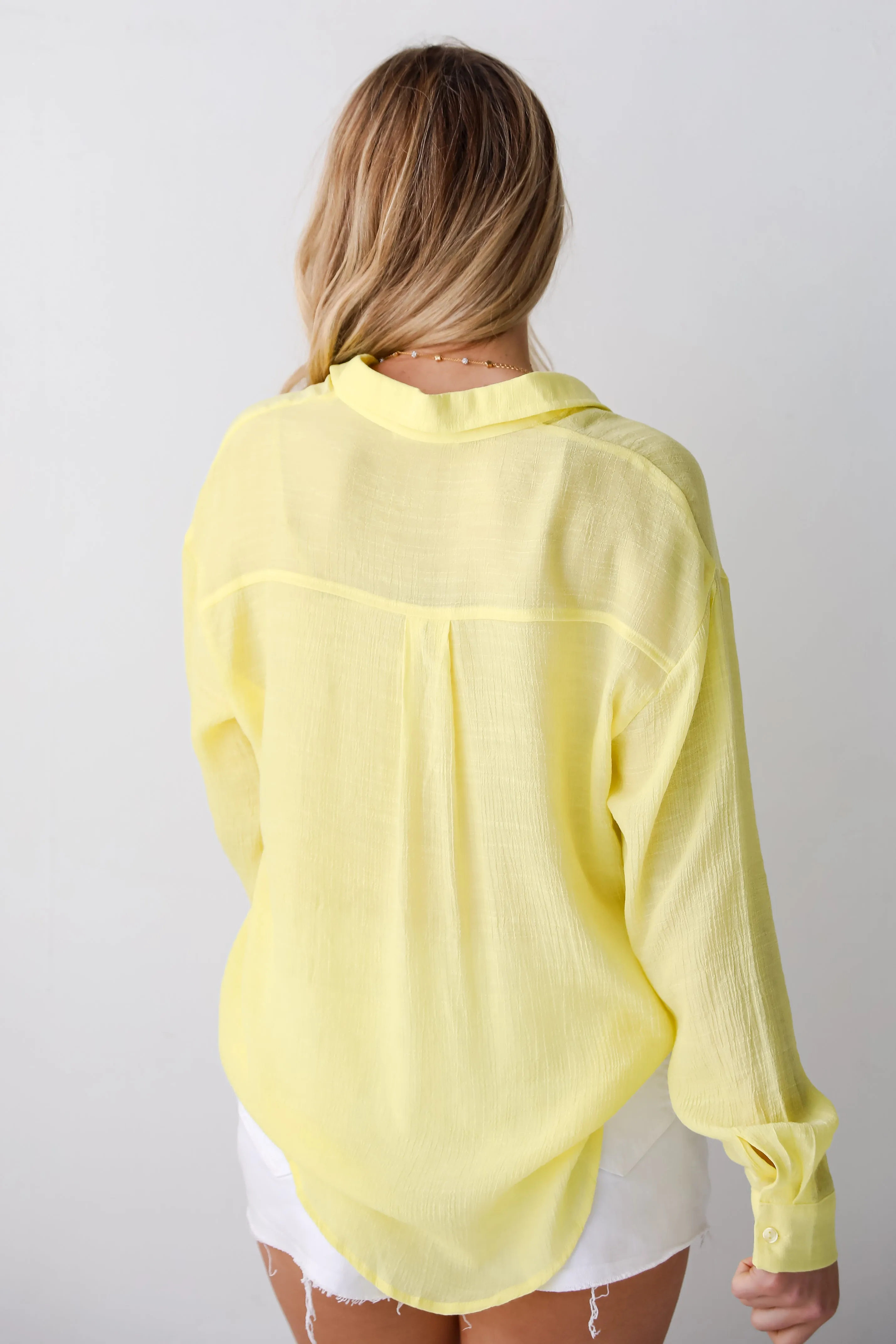 FINAL SALE - Signs Of Sunshine Yellow Button-Up Blouse - DU DEAL