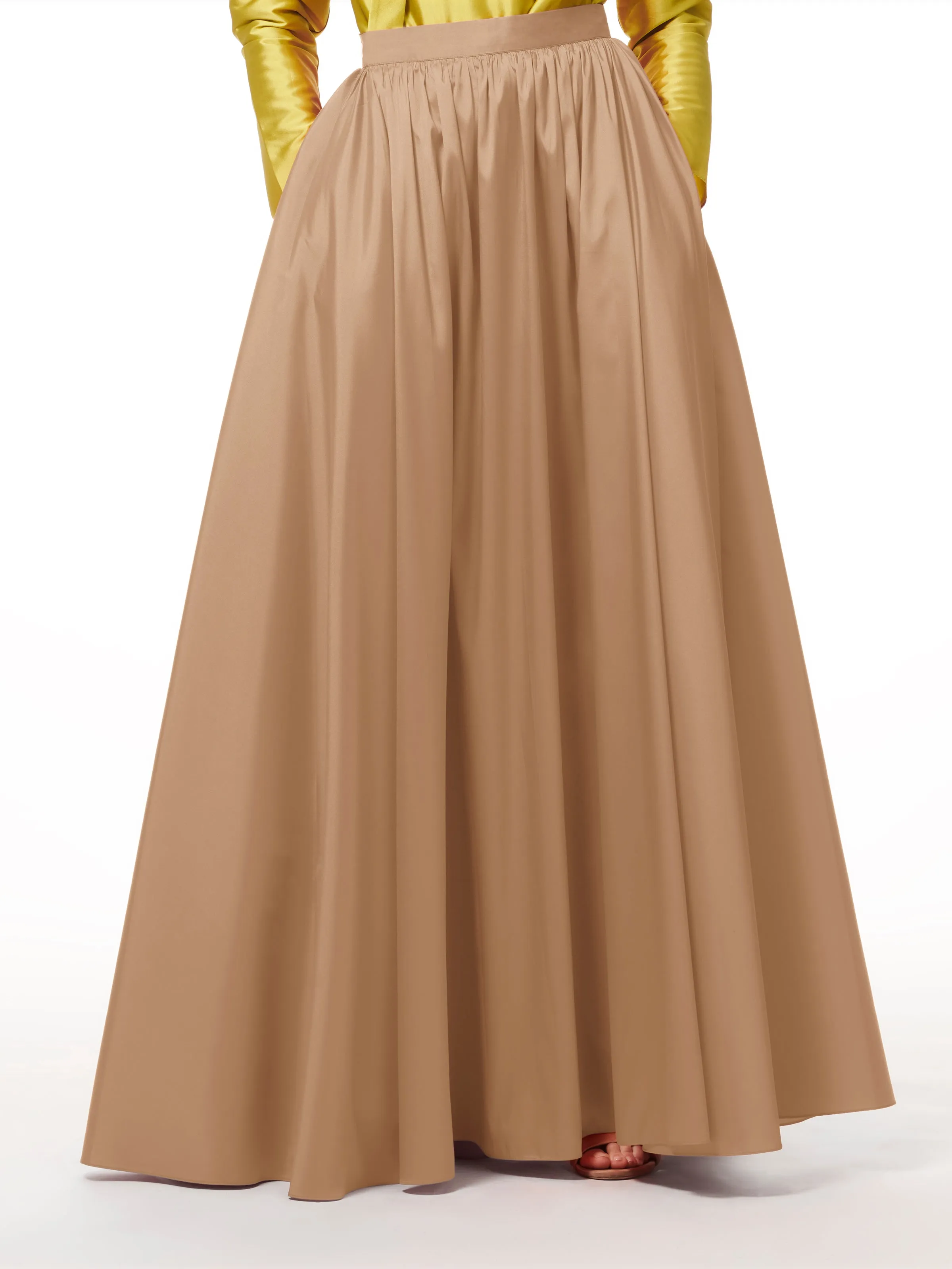 FOREST PLEATED SOFT TAFFETA BALLGOWN SKIRT