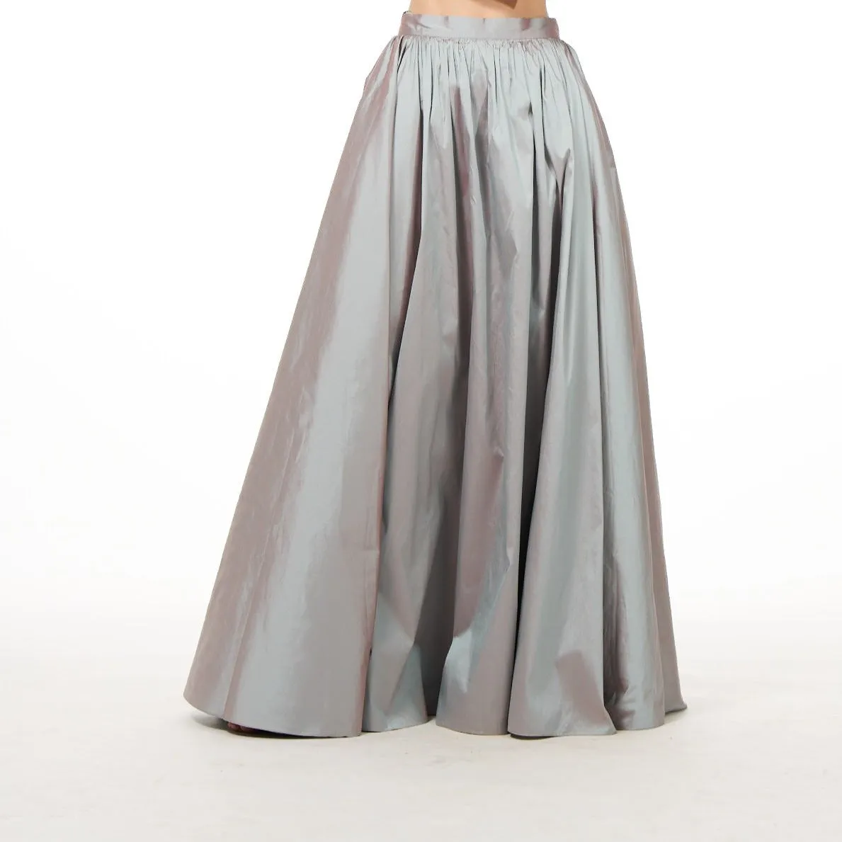 FOREST PLEATED SOFT TAFFETA BALLGOWN SKIRT